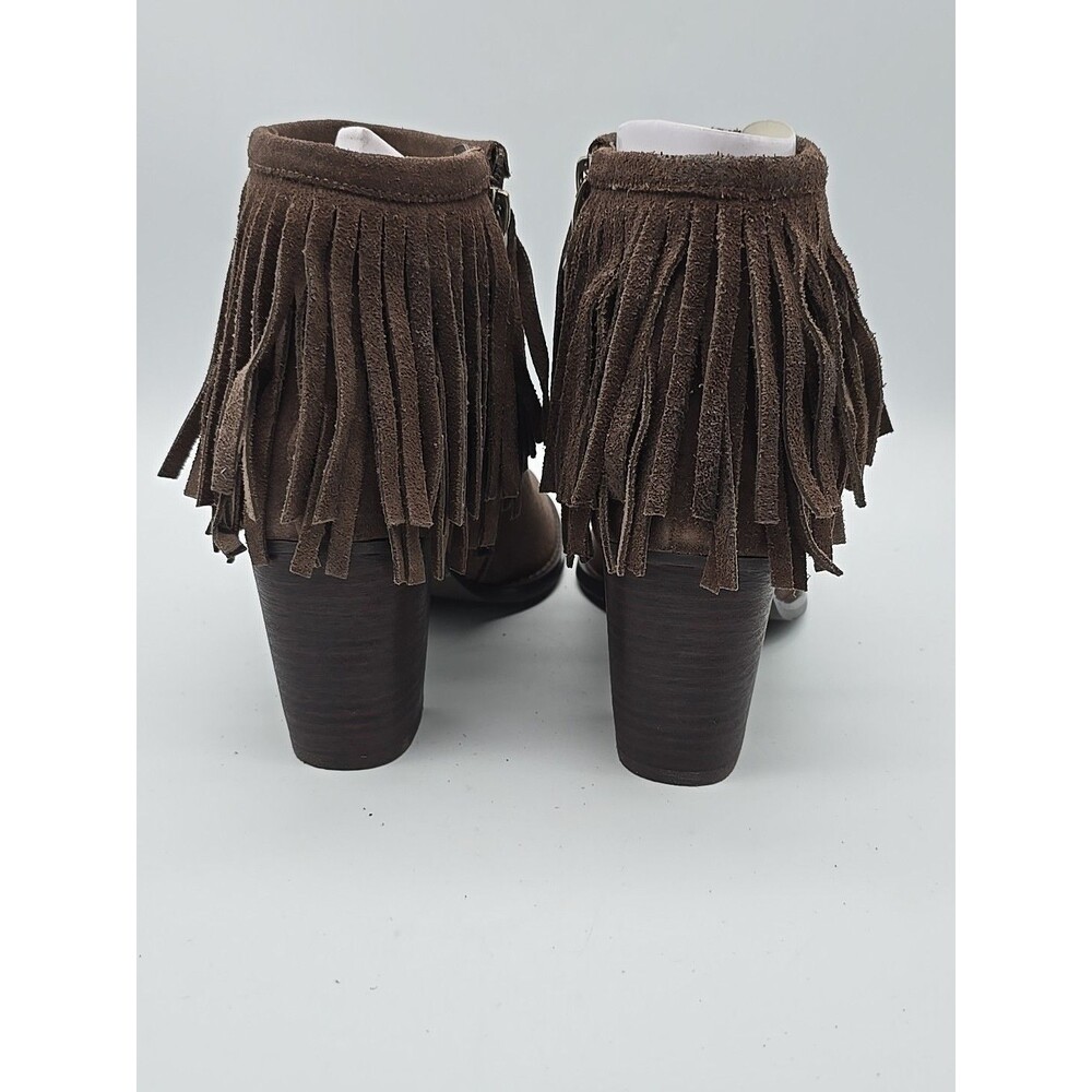 Azura Italian Fashion Women's Brown Suede Fringe Boots Bernat-BRS Size 9/40 NEW - Picture 8 of 11